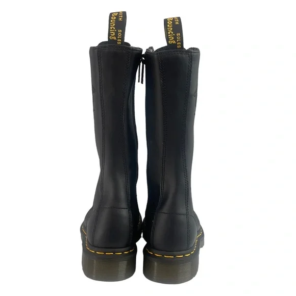 Dr MARTEN 1914 VONDA MON LEATHER BLACK BOOT FLOWER EMBROIDERY DETAILING SIZE UK4 - Picture 5 of 16